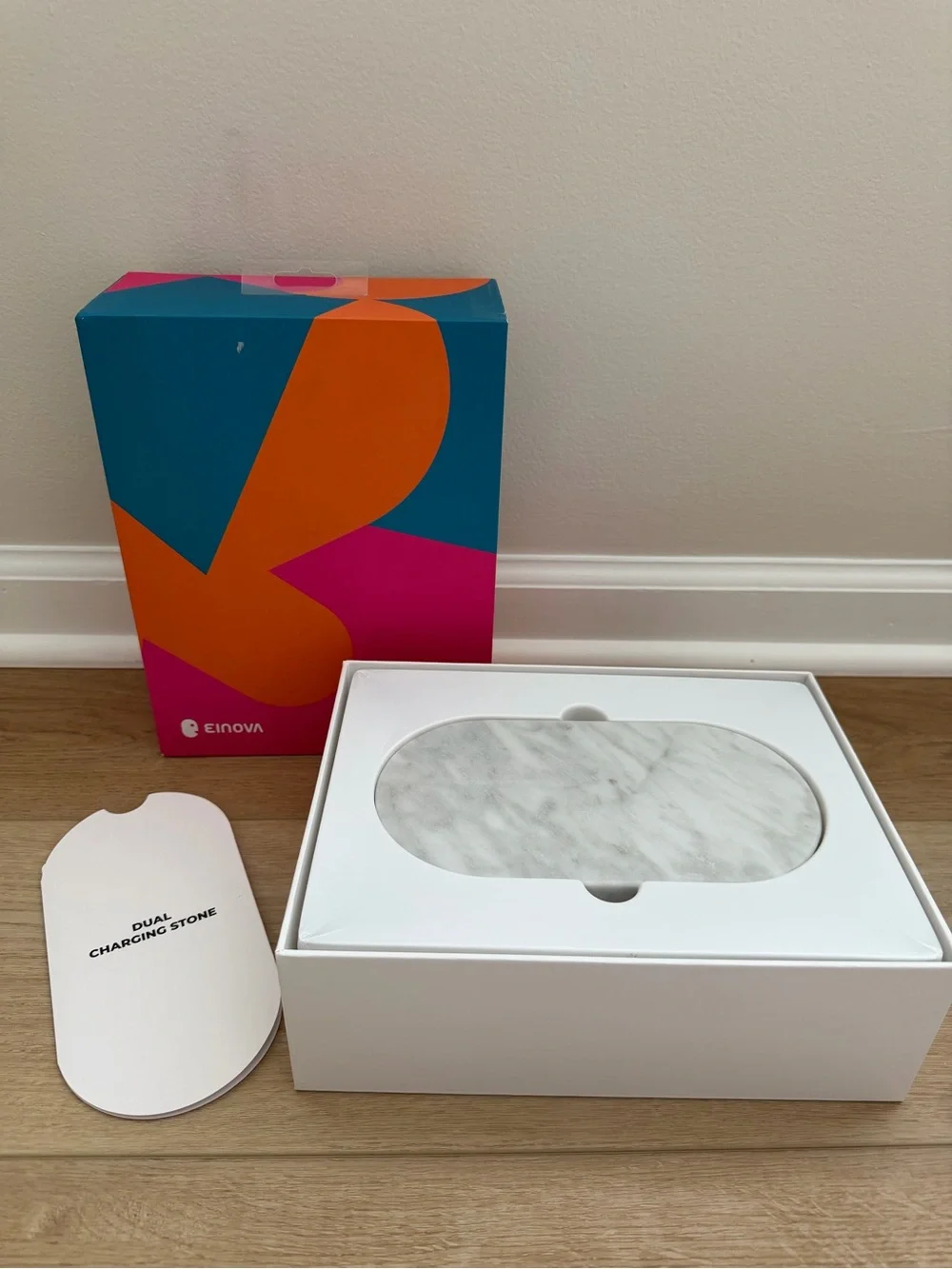 Dual Wireless Charging Pad in Genuine Marble